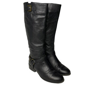 Lauren Ralph Lauren McLeod Black Riding Boots with Bridle